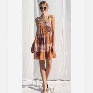 ILLA ILLA patchwork mini dress SZ LG